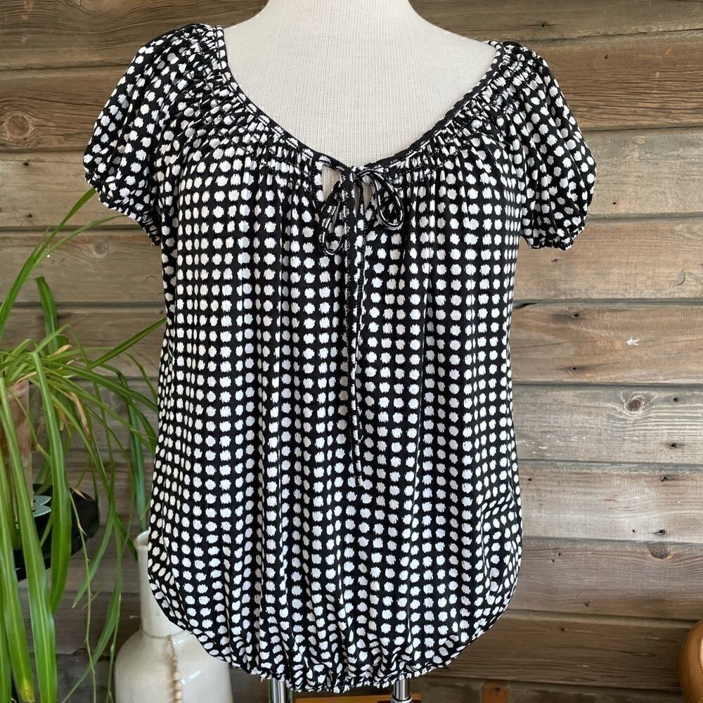 Max Edition Short Sleeve Blouse Top Size L EUC